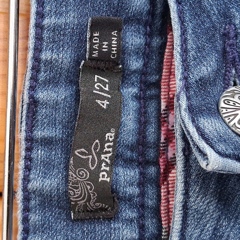 PrAna Flannel Lined Boyfriend Denim Straight Leg Jeans Size 27 - Picture 5 of 10